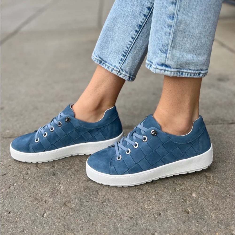 NWT Jambu Chloe Leather Casual Step-In Sneaker Denim Size 6W